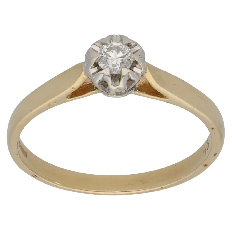 Engagement rings for women with intricate designs-9ct Gold 0.15ct Diamond Solitaire Ring Size O