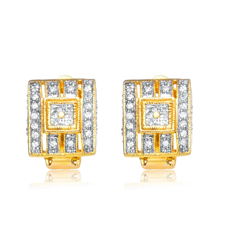 Drop earrings for women-La Scène Statement Square Earrings