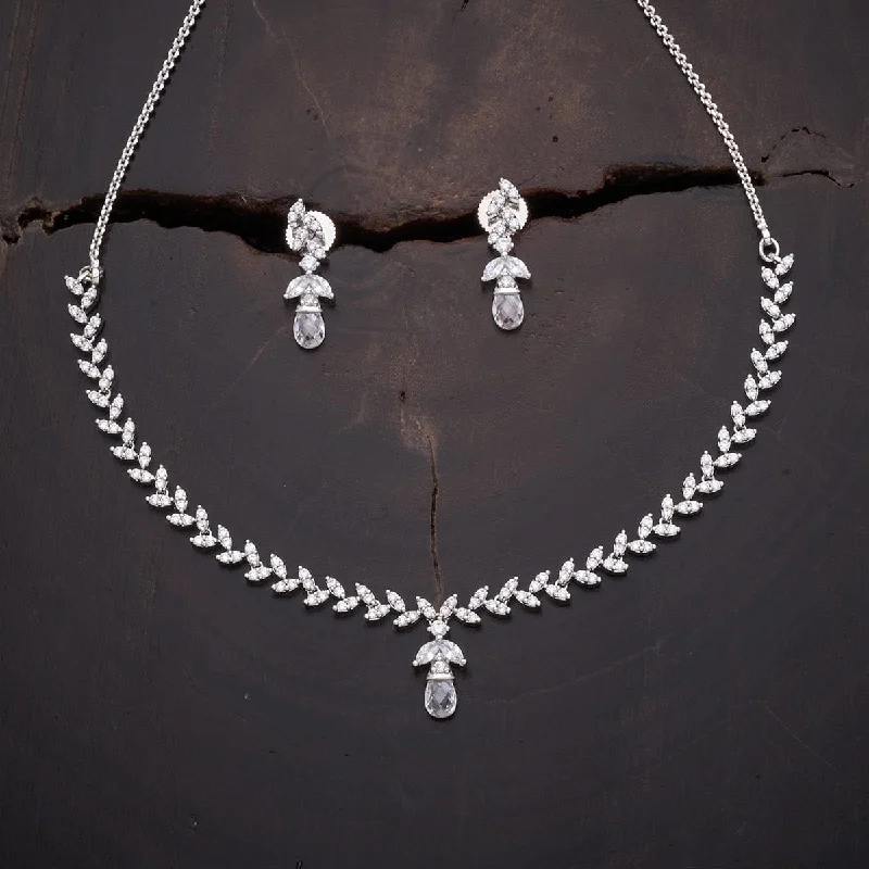 Custom silver necklace for women-Zircon Necklace 151381