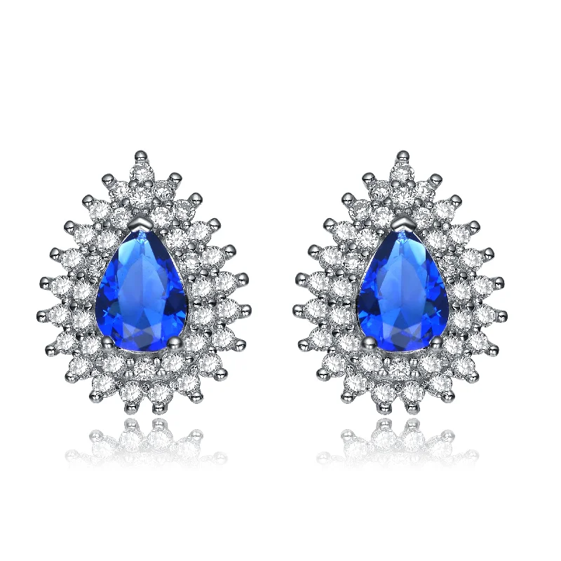 Personalized earrings for women-Emma Zirconia Web Earrings