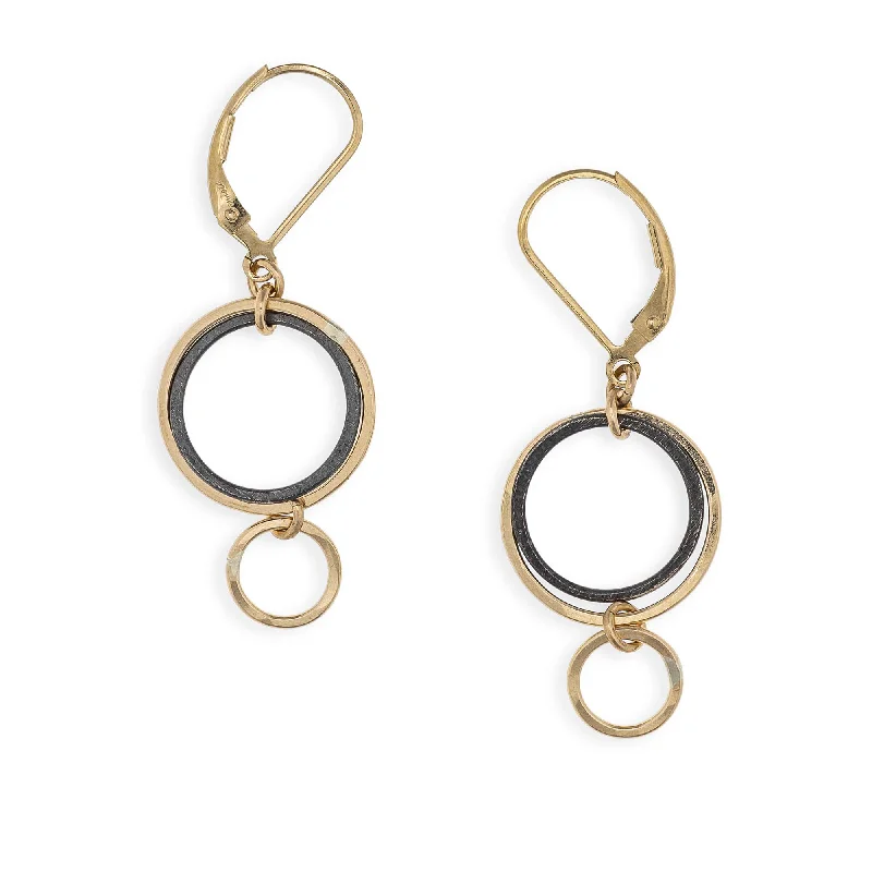 Gold and diamond earrings for women-Evening Orbit Earrings