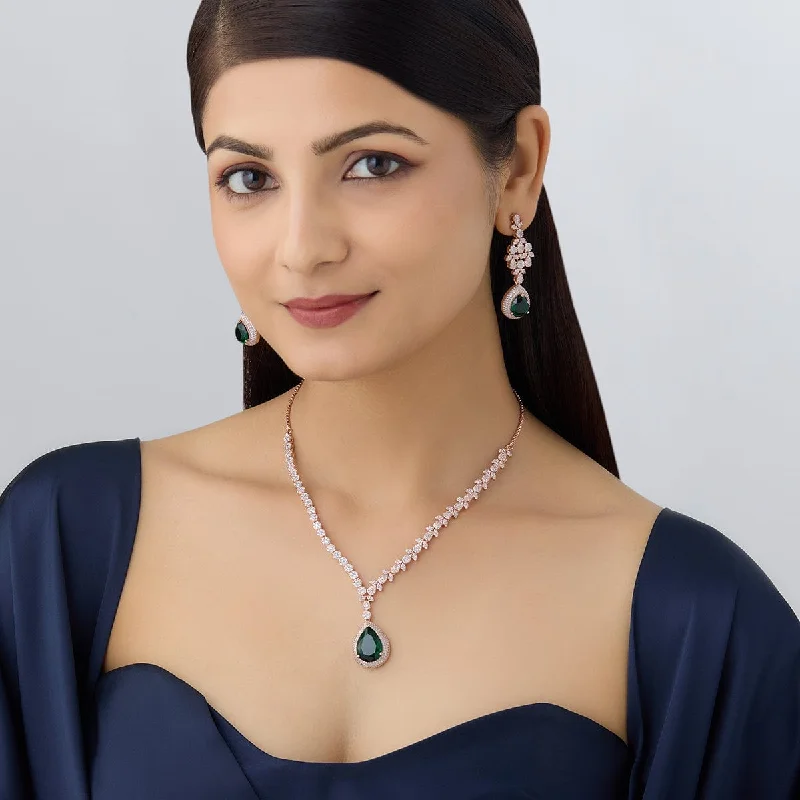 Silver necklace for women-Zircon Necklace 158448