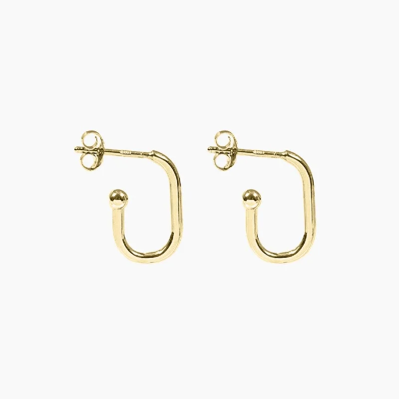 Silver huggie earrings for women-Roma Open Huggie Earrings (Gold)