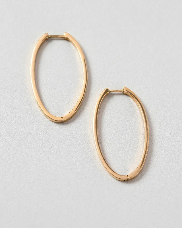 Gold drop earrings for women-Loop Hoop Earrings