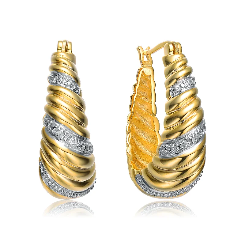 Elegant drop earrings for women-Jeanne Swirl Hoop Earrings