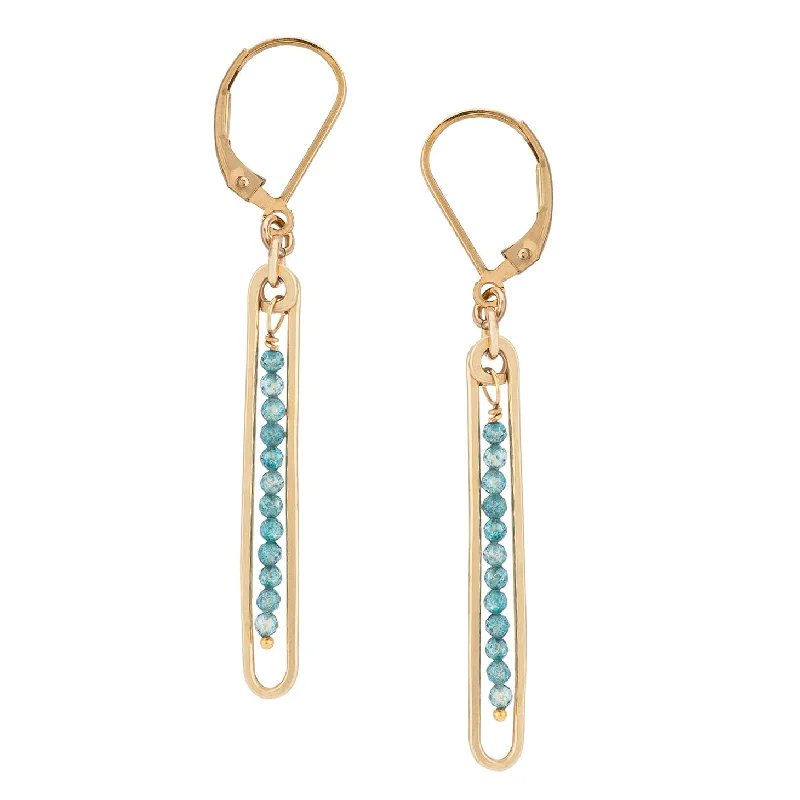 Rose gold earrings for women-Lyric Earrings with Blue Topaz