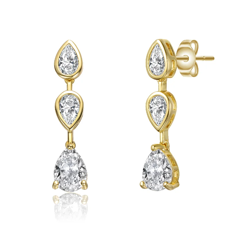 Bold earrings for women-Constance Nouveau Pear Drop Earrings