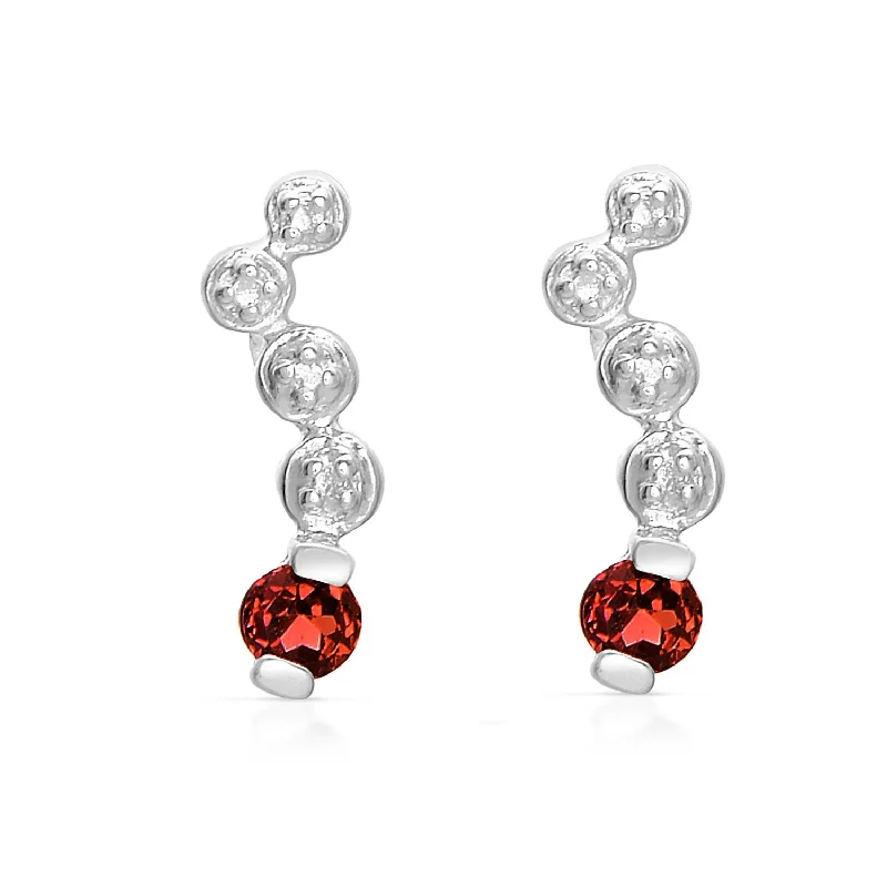 Birthstone earrings for women-Anne Ruby Red Cubic Zirconia Earrings