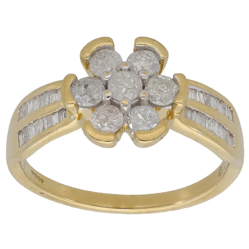 Engagement rings for women with intricate designs-9ct Gold 0.81ct Diamond Dress/Cocktail Ring Size L