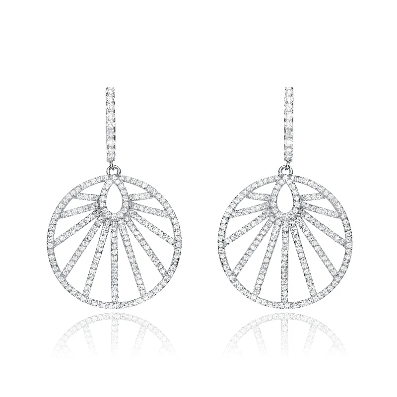 Long drop earrings for women-Juliette Circle Drop Earrings