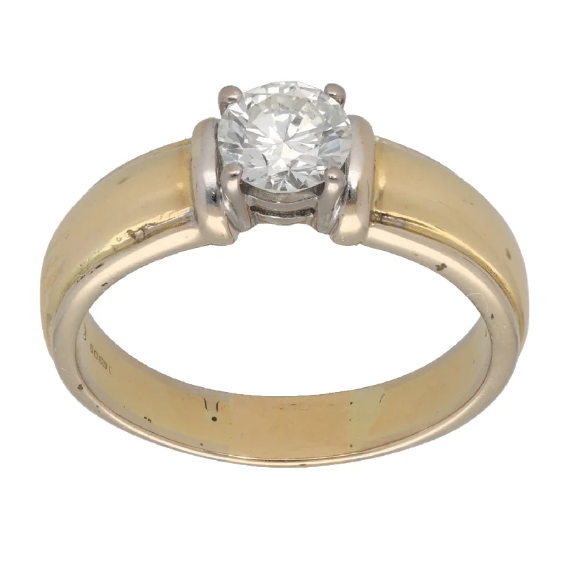 Custom made engagement rings for women-18ct Gold 0.85ct Diamond Solitaire Ring Size T