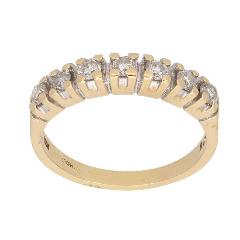 Custom engagement rings for women-18ct Gold Diamond Half Eternity Ring Size S