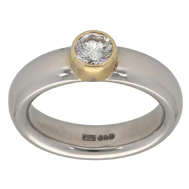 Engagement rings with a modern twist for women-Platinum 0.33ct Diamond Solitaire Ring Size K