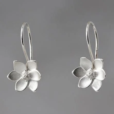 Luxury earrings for women-Magnolia Sterling Silver Loop Earrings