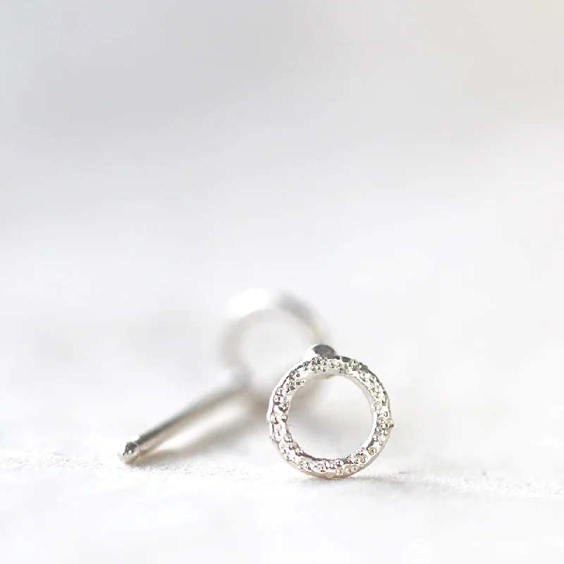 Unique gold earrings for women-Stud Earrings - Diamond Dusted Circle