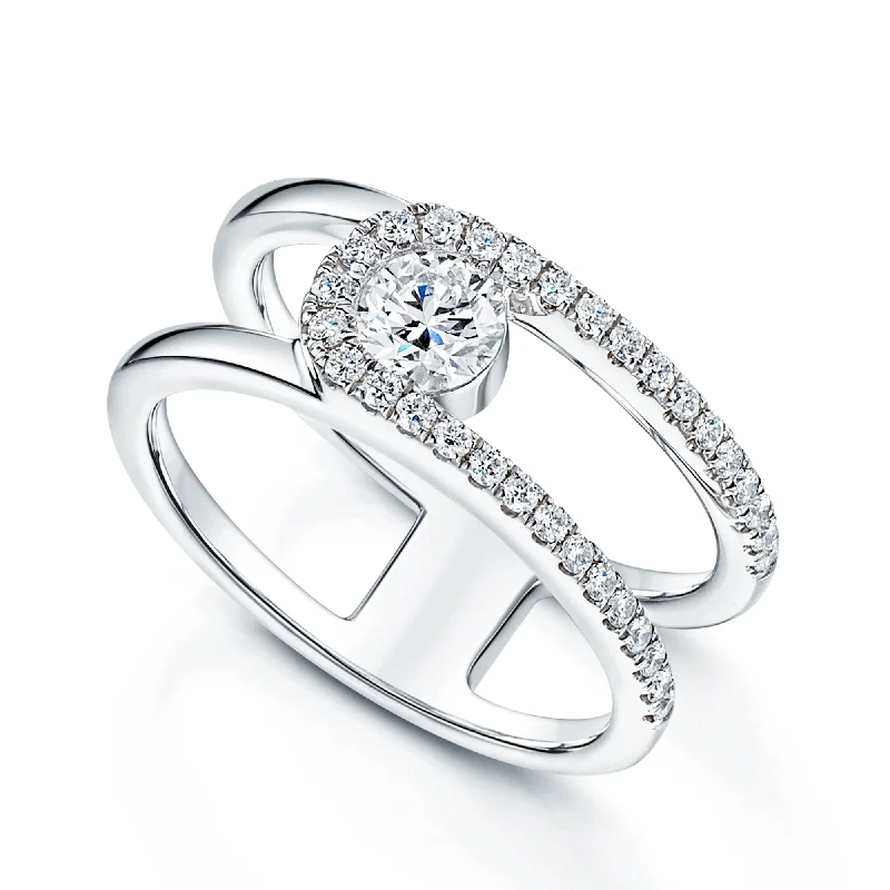 Vintage diamond engagement rings for women-Verve Collection Platinum GIA Certified Diamond Dress Ring