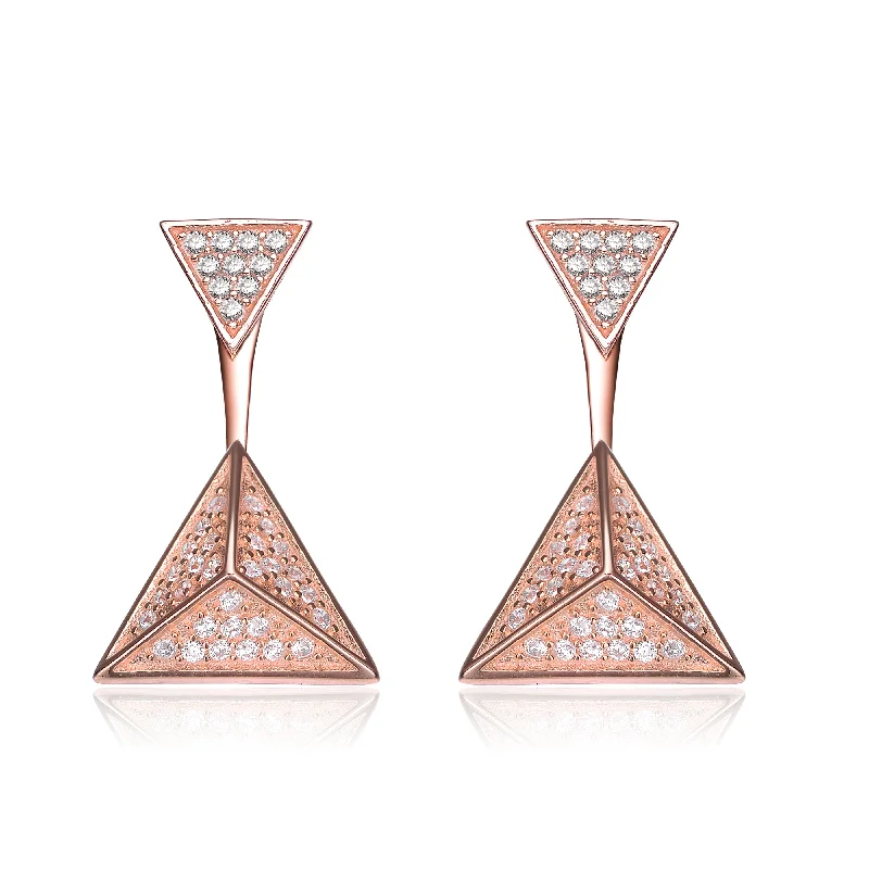 Stud earrings for women-Elise Multiple Triangle Jacket Earrings