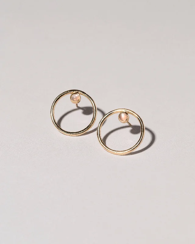 Hoop earrings for women-Coil Stud Earrings - Moonstone