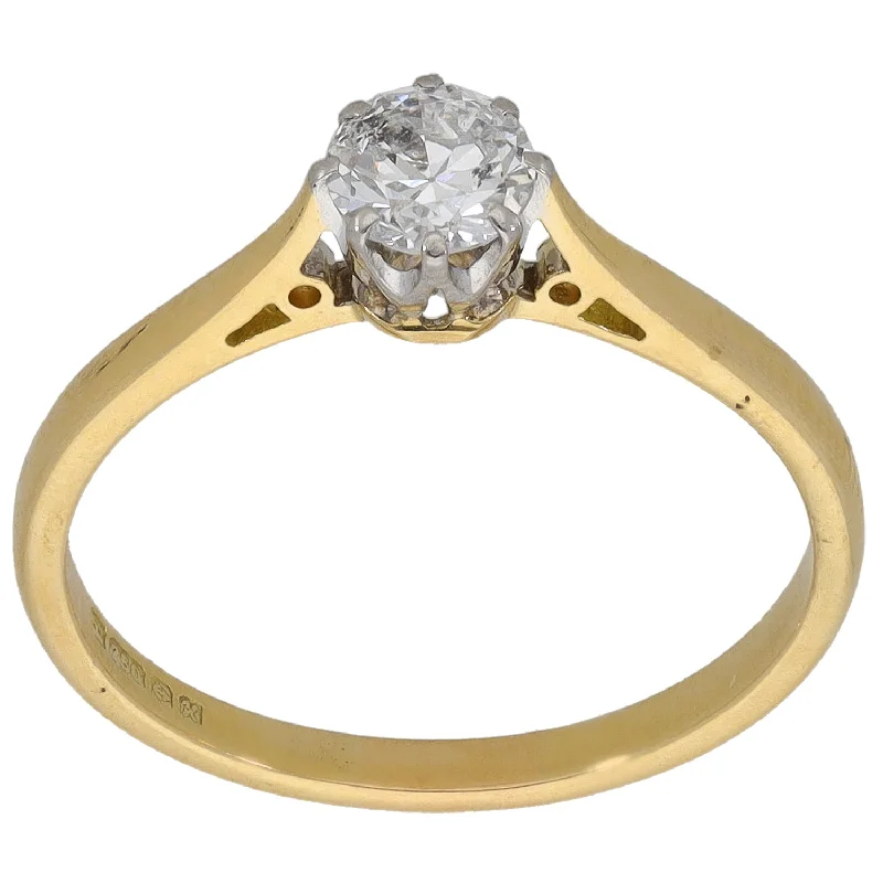 Vintage engagement rings for women-18ct Gold 0.38ct Diamond Solitaire Ring Size N