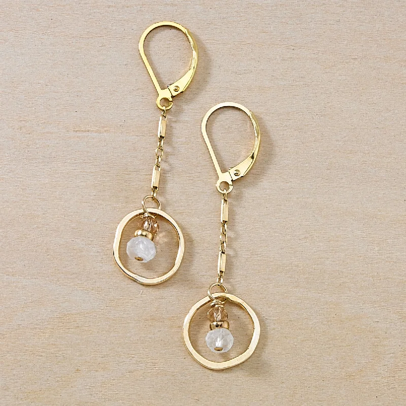 Multi-layer earrings for women-Sandbar Dainty Gold Earrings