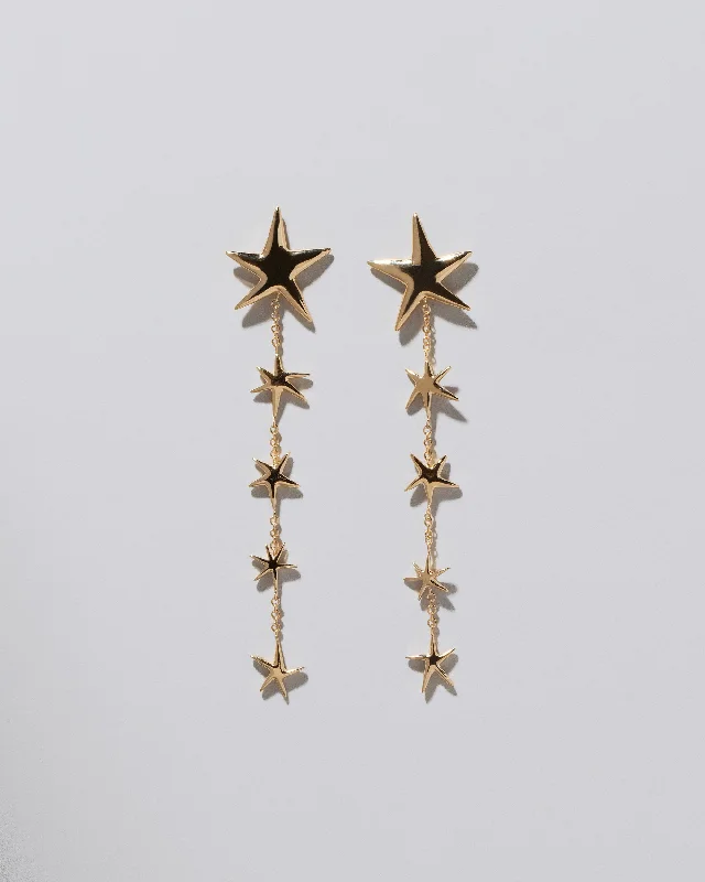 Art deco earrings for women-Verve Star Shoulder Duster Earrings