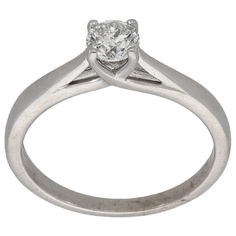 Minimalist engagement rings for women-18ct White Gold 0.40ct Diamond Solitaire Ring Size N