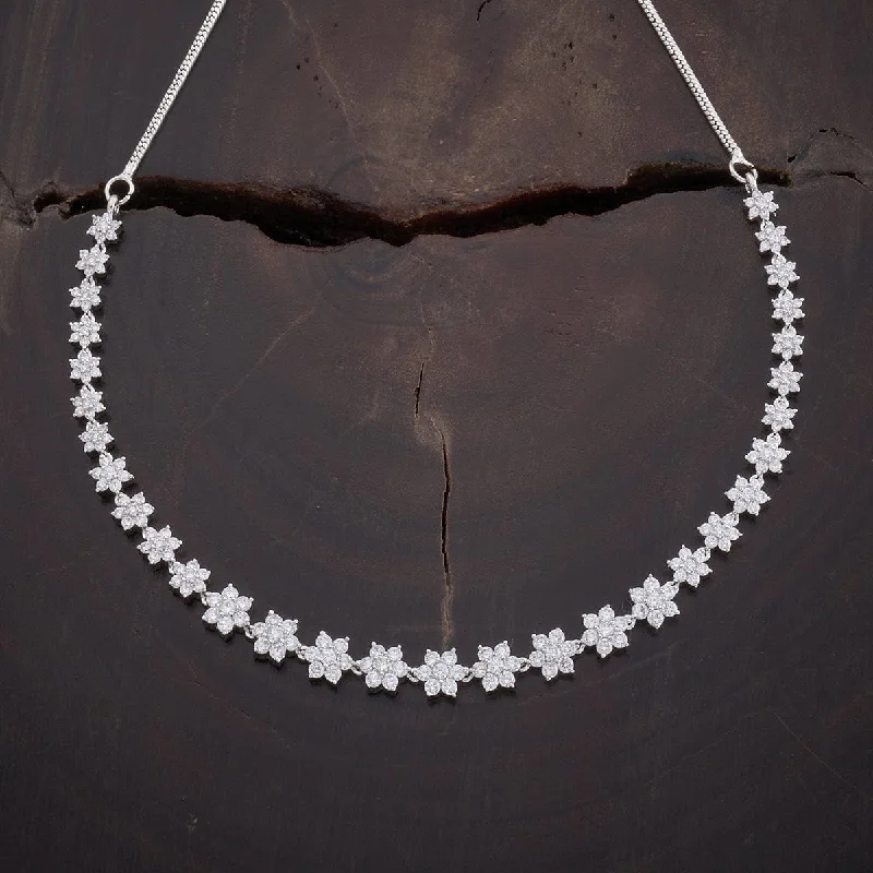 Vintage diamond necklace for women-Zircon Necklace 161804