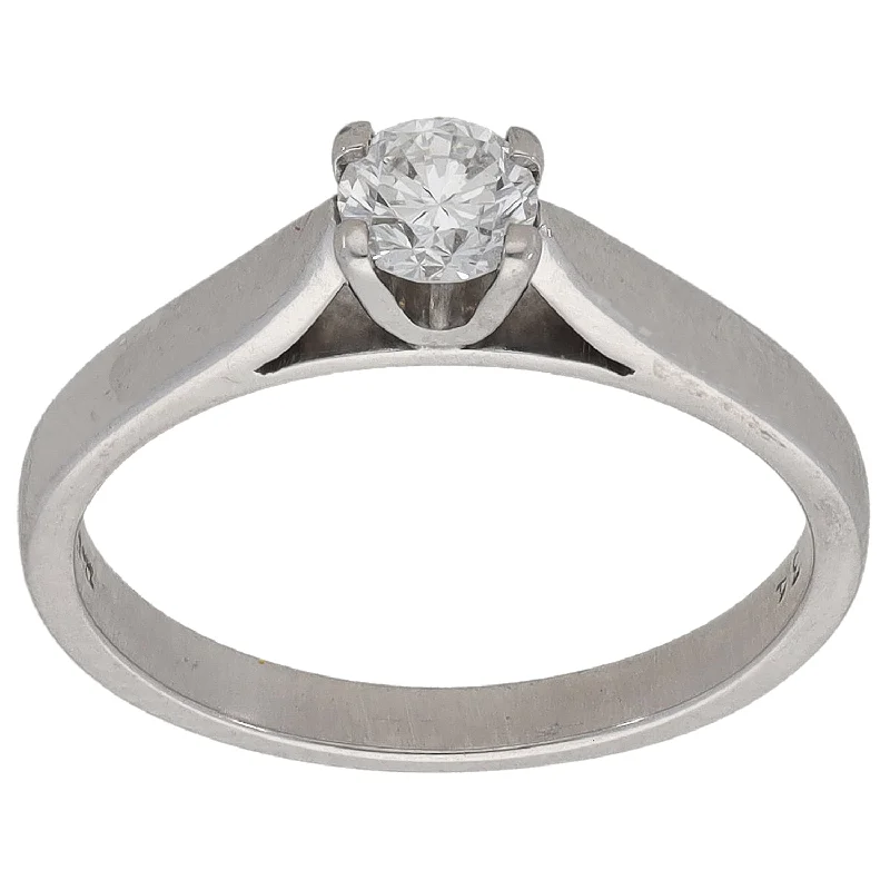 Antique engagement rings for women-18ct White Gold 0.34ct Diamond Solitaire Ring Size K