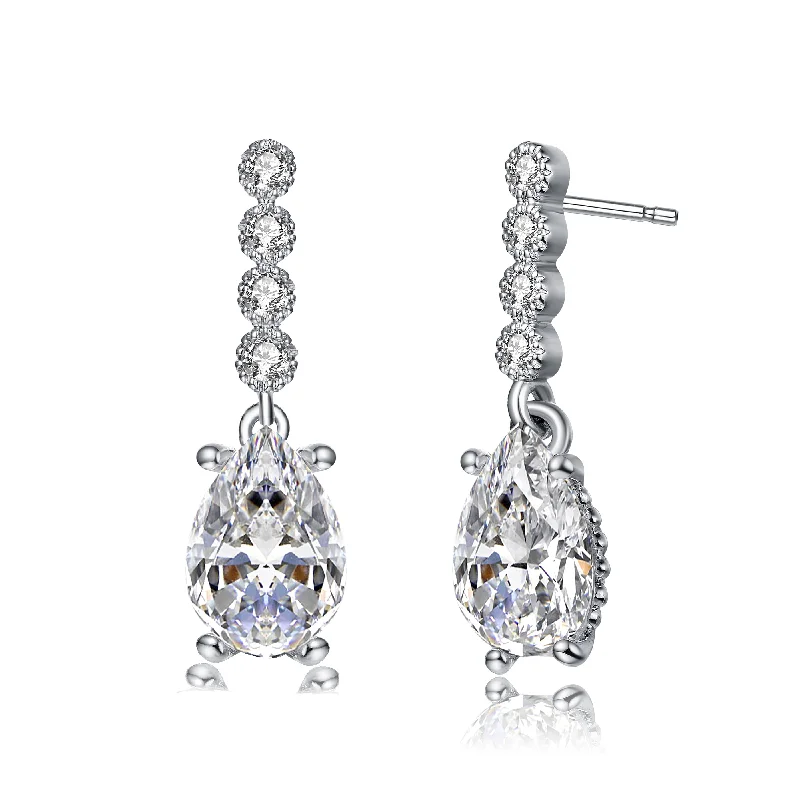 Wedding earrings for women-Constance Regal Teardrop Stud Earrings