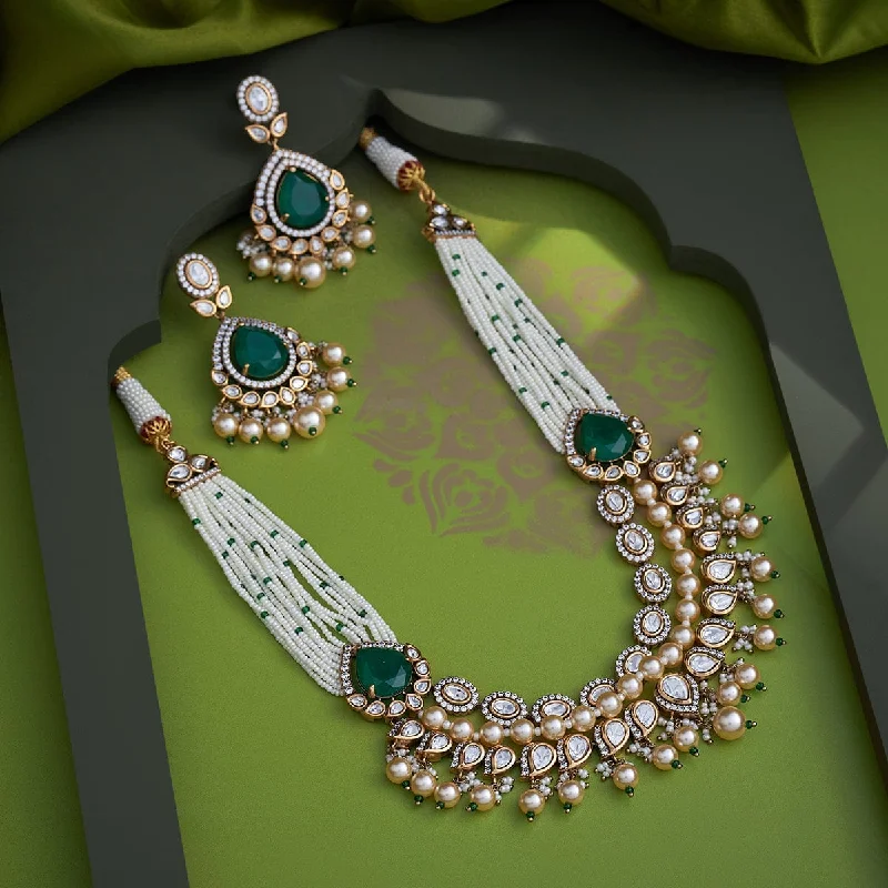 Luxury necklace for women-Kundan Necklace 164016