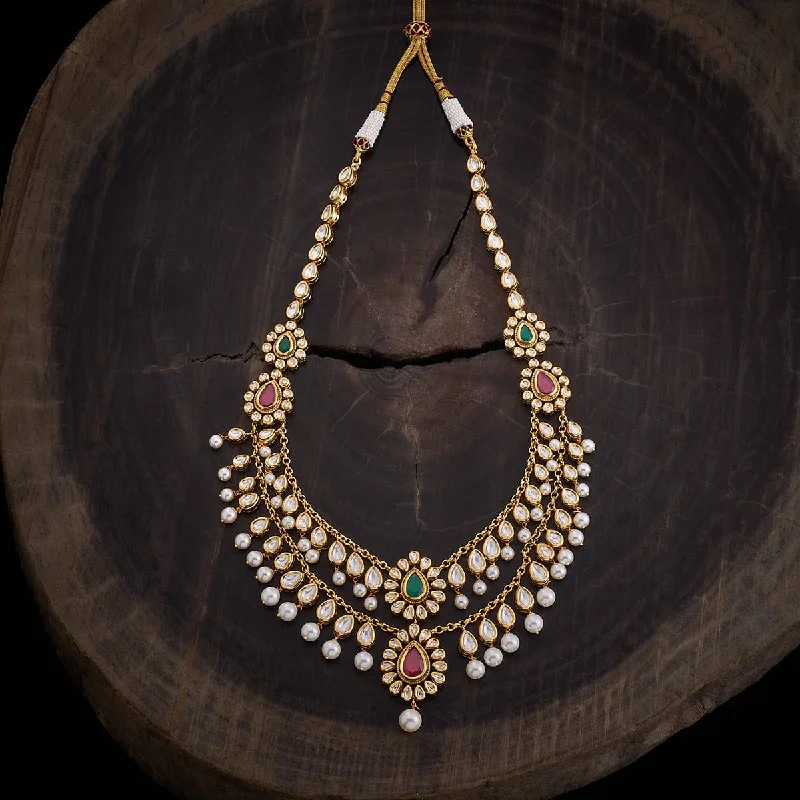 Gold necklace for women-Kundan Necklace 160219