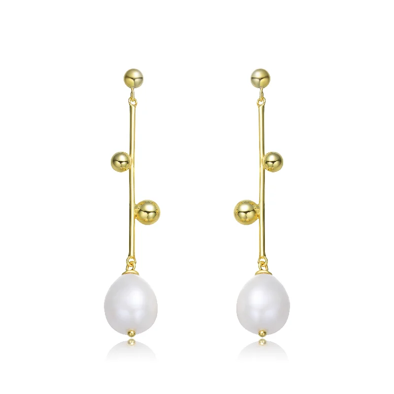 Chandelier earrings for women-Brigitte Freshwater Snowflake Pearl Dangling Earrings