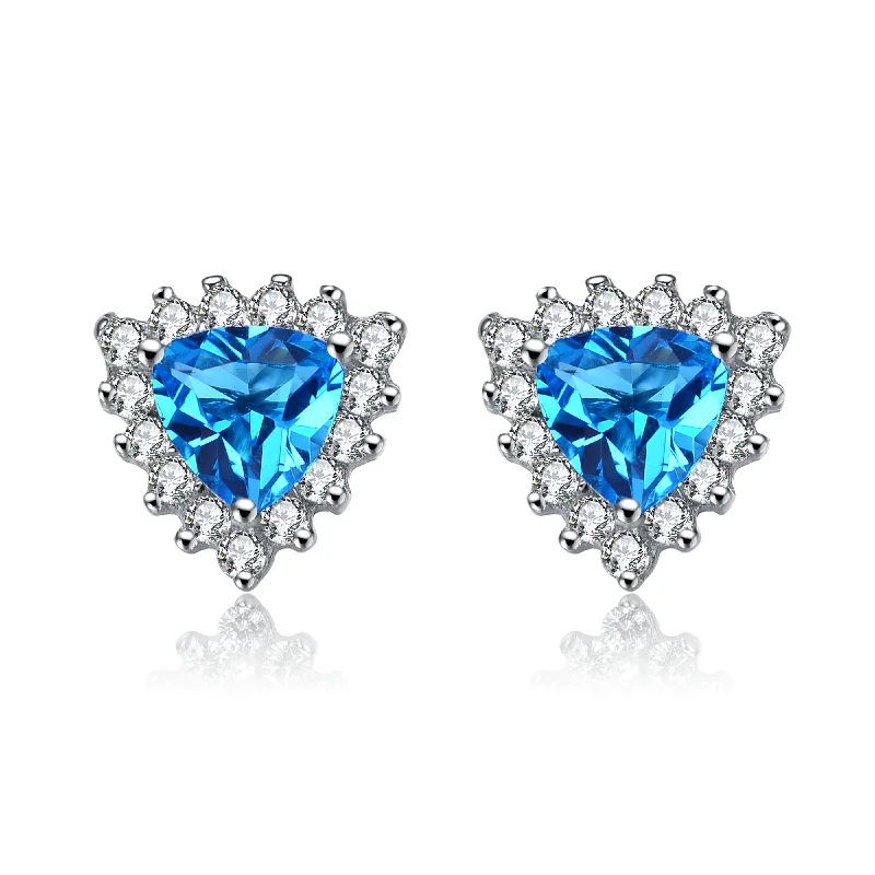 Designer earrings for women-Provence Blue Cubic Zirconia Earrings