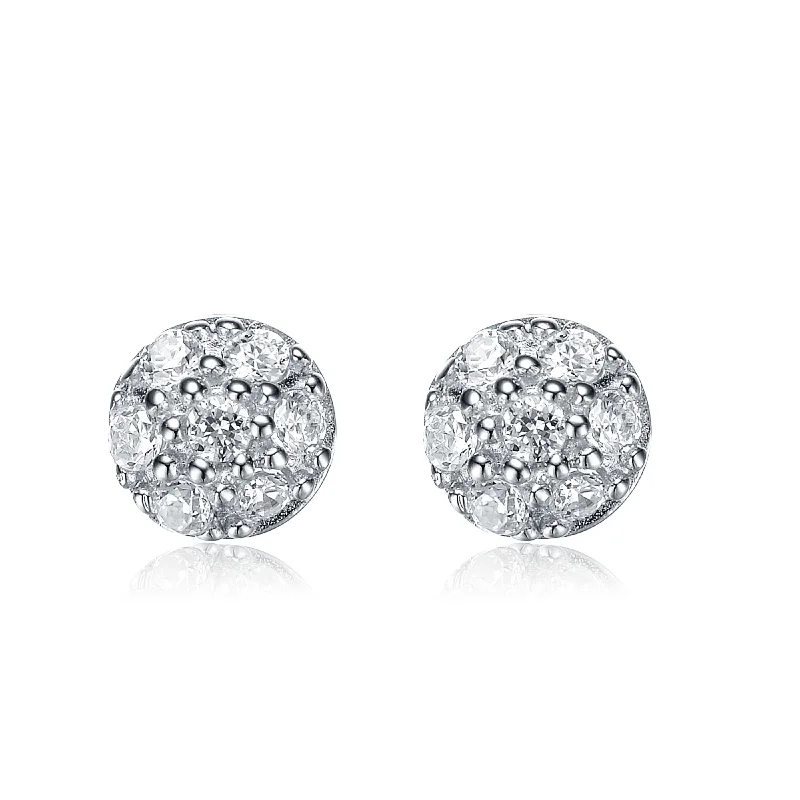 Diamond earrings for women-Mini Marie Round Stud Earrings