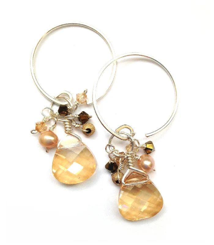 Colorful earrings for women-earrings . MINI cluster swarovskis