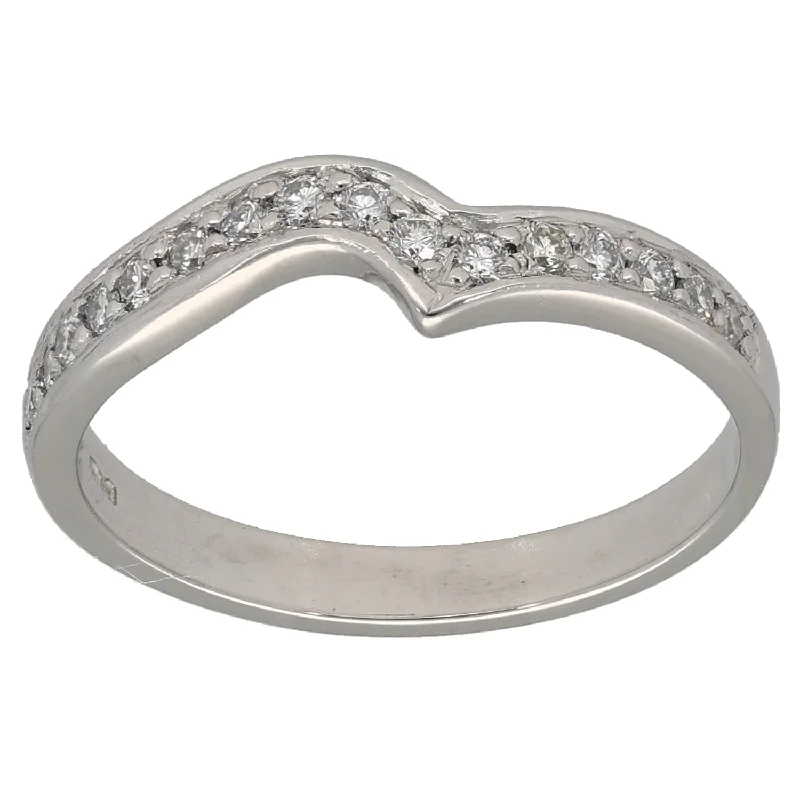 Unique engagement rings for women-Platinum 0.16ct Diamond Half Eternity Ring Size M