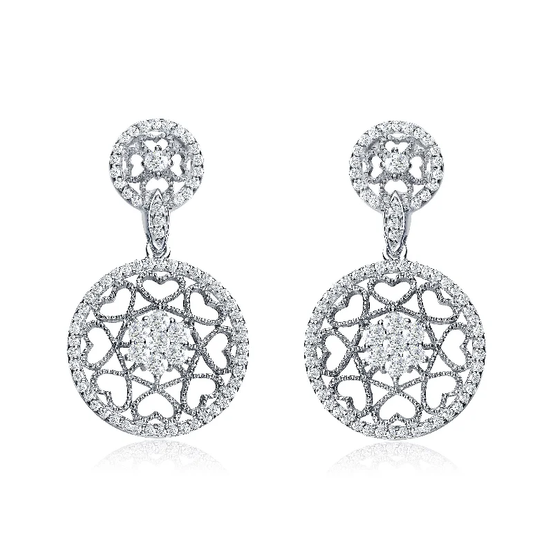 Round earrings for women-Juliette Heart Design Earrings