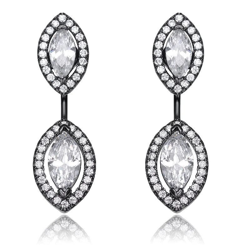 Sapphire earrings for women-Emma Ear Jacket Earrings