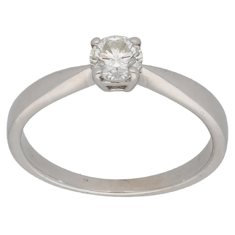 Engagement rings with diamonds for women-18ct White Gold 0.33ct Diamond Solitaire Ring Size K