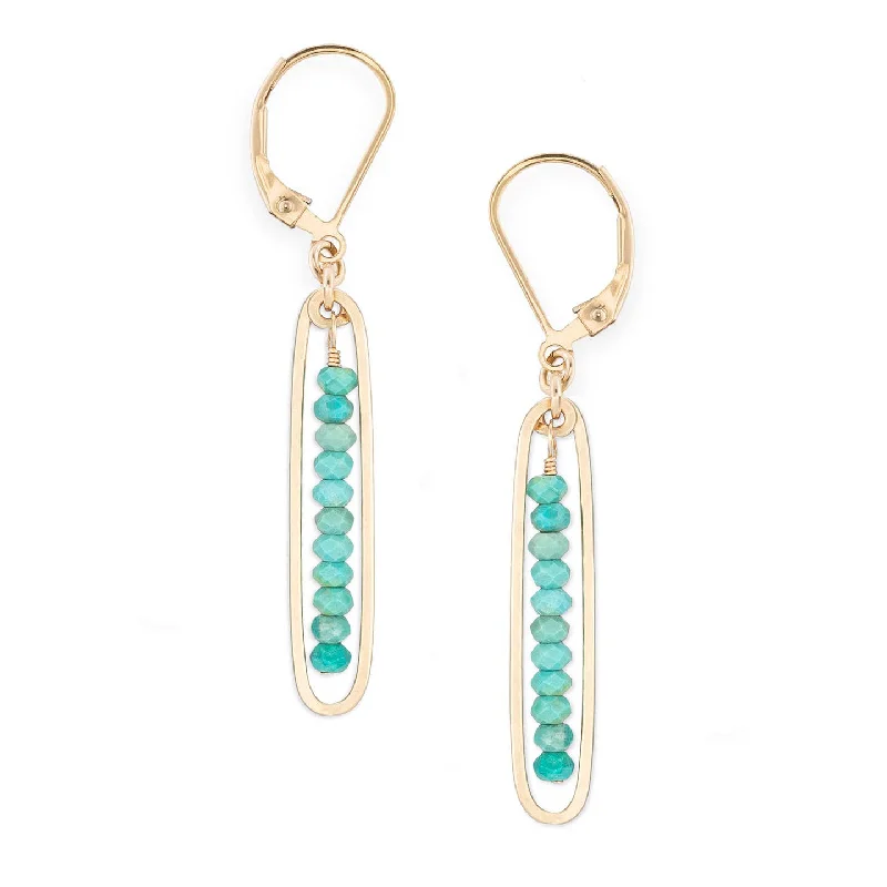 Cocktail earrings for women-lyric earrings with turquoise