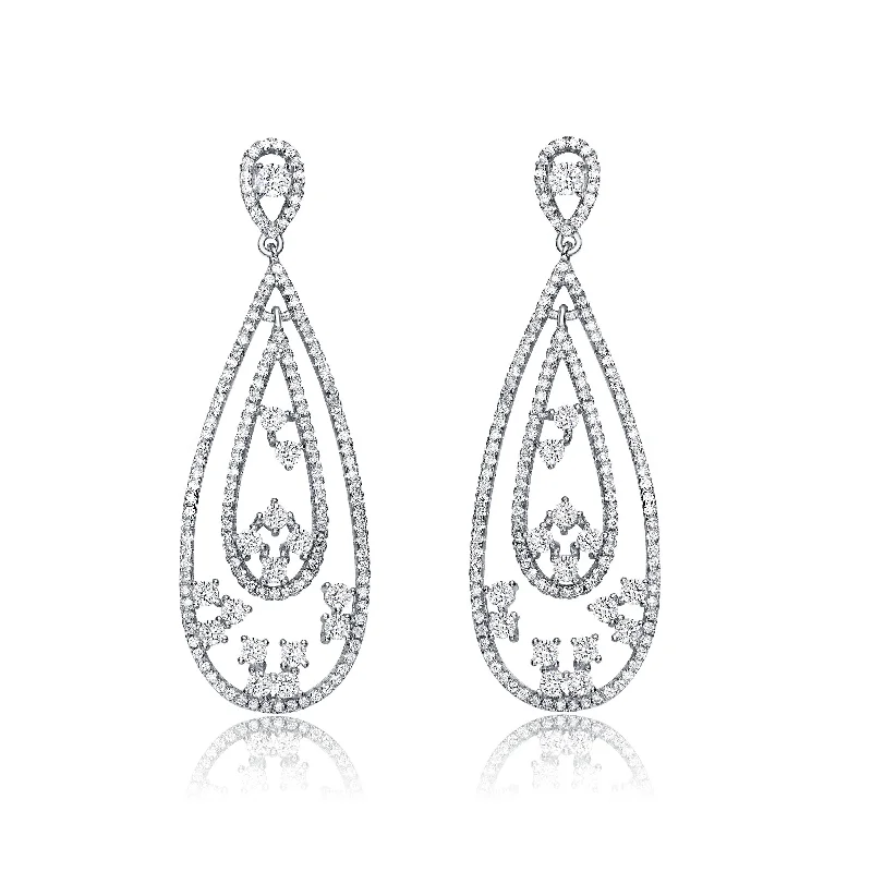 Huggie earrings for women-Constance Teardrop Maxi Crossover Earrings