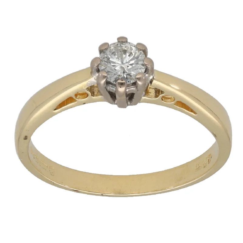 White gold solitaire engagement rings for women-18ct Gold 0.25ct Diamond Solitaire Ring Size L