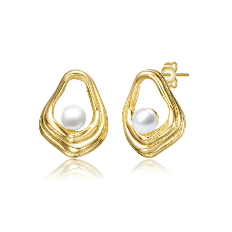 Luxury earrings for women-Delphine Boho Shell Pearl Earrings