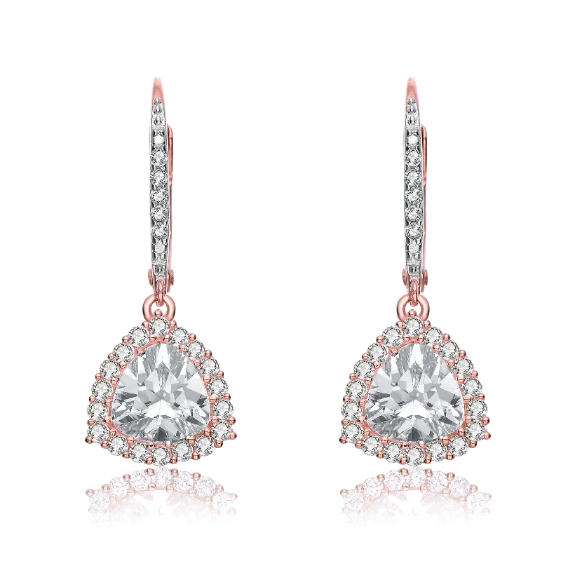 Personalized diamond earrings for women-Camille Triangle Drop Earrings