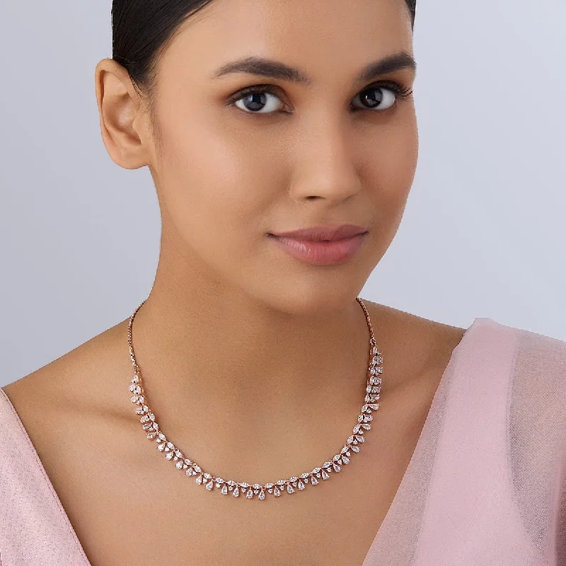 Choker necklace for women-Zircon Necklace 158445