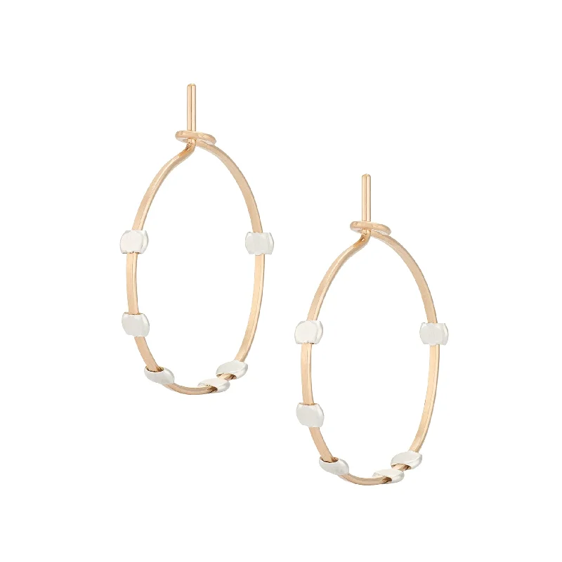 Statement diamond earrings for women-Minimal Cosmos Dotted Hoop - Small