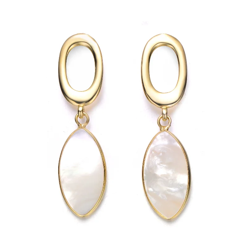 Drop earrings for women-Coralie Shell Pearl Earrings