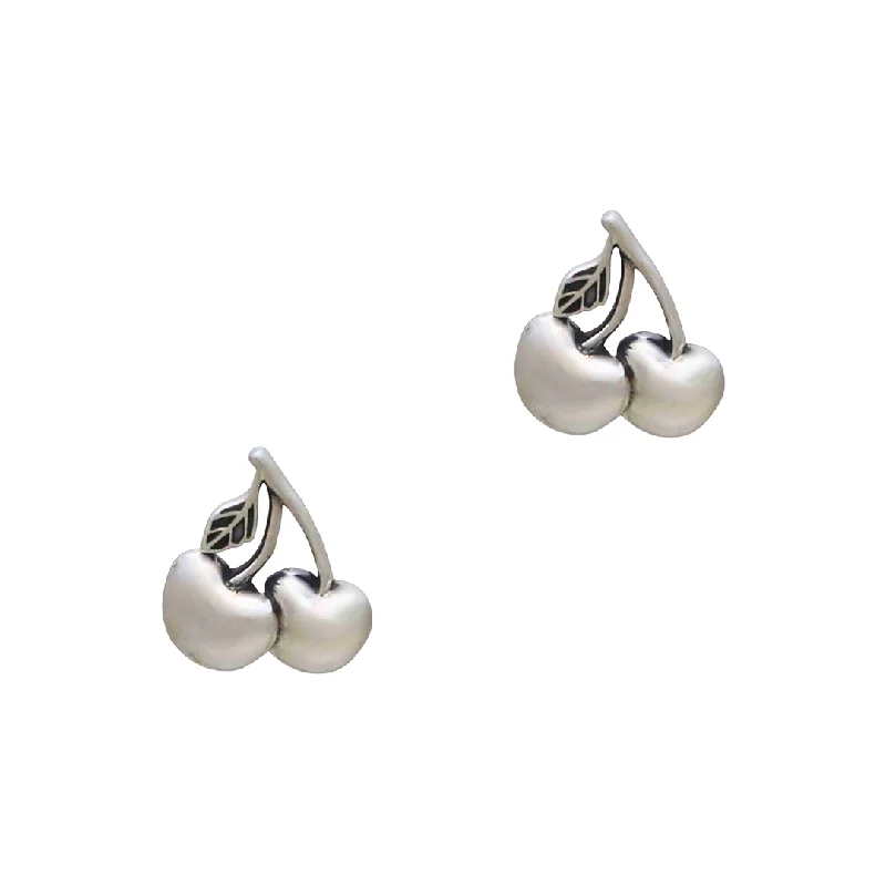 Diamond stud earrings for women-Little Stud Earrings: Cherries