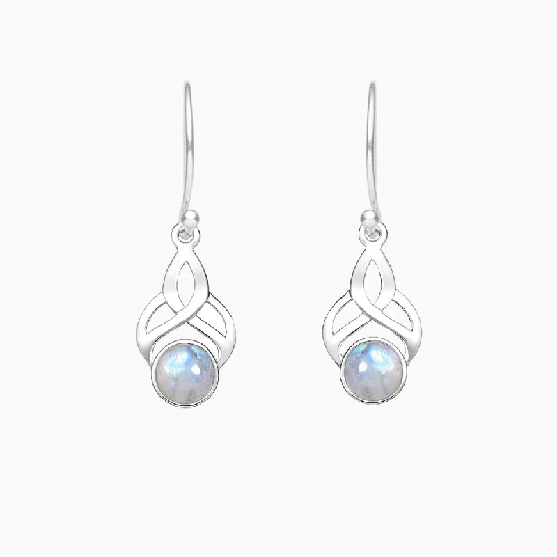 Party earrings for women-Celtic Moonstone Earrings