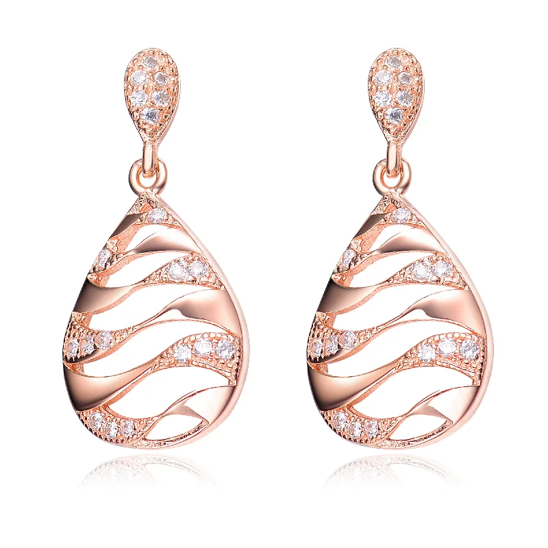 Elegant drop earrings for women-Daphné Wave Drop Earrings